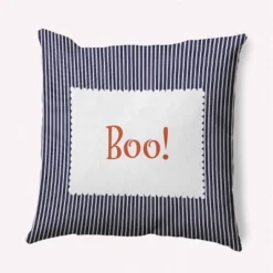 16"x16" Halloween Boo Ticking Square Throw Pillow - E By Design -Home Decoration Shop GUEST aaf888e8 37ff 4128 bc68 557382f75ff4