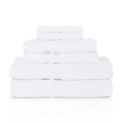 Cotton 6 Piece Bath Towel Set, Plush And Quick Drying, Classic Ionic Jacquard Border And Embroidered Trim By Blue Nile Mills 17 Cotton 6 Piece Bath Towel Set, Plush And Quick Drying, Classic Ionic Jacquard Border And Embroidered Trim By Blue Nile Mills - Image 15