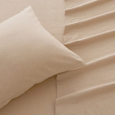 Great Bay Home Cotton Heathered Solid Flannel Sheet Set 5 Great Bay Home Cotton Heathered Solid Flannel Sheet Set - Image 3