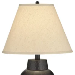 Regency Hill Auburn Rustic Farmhouse Table Lamp 25" High Bronze Hammered Natural Linen Empire Shade For Bedroom Living Room Bedside Nightstand Office 11 Regency Hill Auburn Rustic Farmhouse Table Lamp 25" High Bronze Hammered Natural Linen Empire Shade For Bedroom Living Room Bedside Nightstand Office -Home Decoration Shop GUEST ac8b7ff4 f7e2 4e73 8653 f5789876c2c1