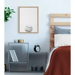 18" X 24" Sylvie Color Baseball Portrait Framed Canvas Natural - DesignOvation -Home Decoration Shop GUEST acbb4de4 a2dd 4350 8551 490b219d8820