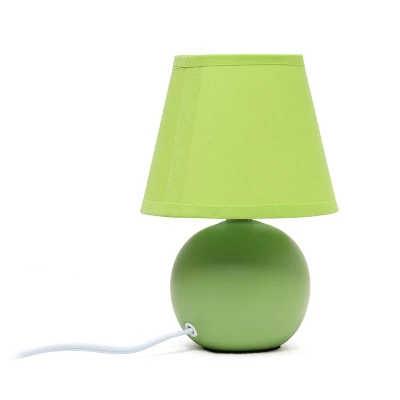 8.66" Petite Ceramic Orb Base Bedside Table Desk Lamp With Matching Tapered Drum Fabric Shade Green - Creekwood Home 7 8.66" Petite Ceramic Orb Base Bedside Table Desk Lamp With Matching Tapered Drum Fabric Shade Green - Creekwood Home - Image 5
