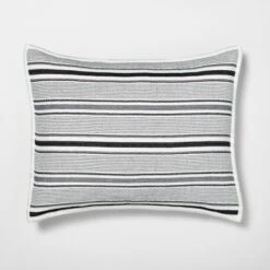 Textured Stripe Pillow Sham Dark Gray/Cream - Hearth & Hand With Magnolia 10 Textured Stripe Pillow Sham Dark Gray/Cream - Hearth & Hand With Magnolia -Home Decoration Shop GUEST b0608181 3b6d 4688 8af4 76eb9e213a88