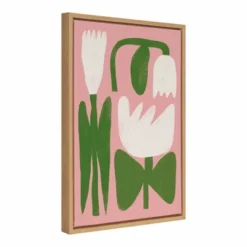 18" X 24" Sylvie For You Tulips Framed Canvas Wall Art By Marcello Velho White/Natural - Kate And Laurel