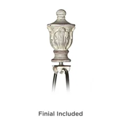 360 Lighting Vintage Chic Floor Lamp 60" Tall Antique White Washed Ivory Brocade Fabric Bell Shade For Living Room Reading Bedroom Office -Home Decoration Shop GUEST b1598881 3bbc 44c2 8af3 7d4820acdc46