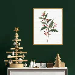 16" X 20" Christmas Moments IV Holly By Silvia Vassileva Framed Canvas Wall Art - Amanti Art -Home Decoration Shop GUEST b46968f8 f943 4244 a5c2 ef4638c0a3b9