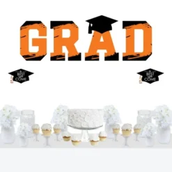 Big Dot Of Happiness Orange Graduation Party Decor - Vinyl Wall Decals - Grad -Home Decoration Shop GUEST b5f0628e b3d3 4103 a12f c35b9d54b365