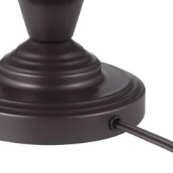 Regency Hill Rustic Traditional Table Lamps 26" High Set Of 2 Dark Bronze Metal Candlestick White Drum Shade For Bedroom Living Room House Bedside -Home Decoration Shop GUEST b628033a dbed 4678 be3e bdd56b204074