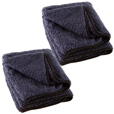 Heated Blanket 2-Pack - USB-Powered Fleece Throw Blankets For Travel, Home, Office, Or Camping - Winter Car Accessories By Stalwart (Navy Blue) 5 Heated Blanket 2-Pack - USB-Powered Fleece Throw Blankets For Travel, Home, Office, Or Camping - Winter Car Accessories By Stalwart (Navy Blue) - Image 3