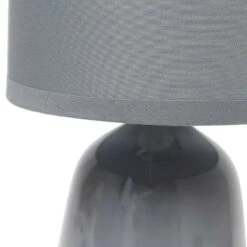 10.04" Traditional Ceramic Thimble Base Bedside Table Desk Lamp With Matching Fabric Shade Gray - Simple Designs -Home Decoration Shop GUEST b8b20e45 d632 4887 8a41 a782c5a37c8e