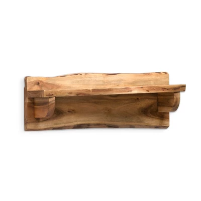 Alpine Live Edge Wood Mantel Shelf Natural Brown - Alaterre Furniture 6 Alpine Live Edge Wood Mantel Shelf Natural Brown - Alaterre Furniture - Image 4