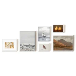 Americanflat 6 Piece Vintage Gallery Wall Art Set - White Caps, New Hampshire Autumn, Small Ship, Oranges Lemons By Maple + Oak -Home Decoration Shop GUEST ba4cc4a6 c8d2 443e 9c1f 1ed935ae8311