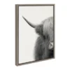 18" X 24" Sylvie Highland Cow Crop Framed Canvas Wall Art By The Creative Bunch Studio Gray - Kate And Laurel