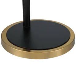 Possini Euro Design Modern Arc Floor Lamp 63 1/2" Tall Warm Gold Black Metal Milky White Glass Shade For Living Room Reading House -Home Decoration Shop GUEST bba5722c 86ba 4ce5 893b 6b6d990dcccf