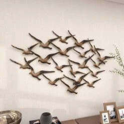 Metal Bird Flying Flock Of Wall Decor Gold - Olivia & May -Home Decoration Shop GUEST bc3ecdcf d6fc 46c6 8ffc 5a765d736c07