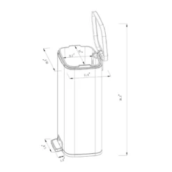 45L Rectangular Step Trash Can - Brightroom™ -Home Decoration Shop GUEST bc44a777 3ad8 456c b42b 05cf0b17d67c