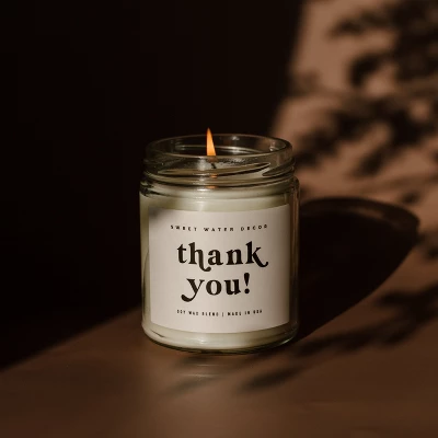 Sweet Water Decor Thank You Ecru Label 9oz Clear Jar Soy Candle 5 Sweet Water Decor Thank You Ecru Label 9oz Clear Jar Soy Candle - Image 3
