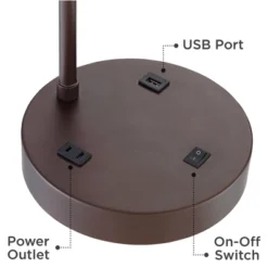 360 Lighting Colby Bronze Finish Desk Lamps Set Of 2 With Outlets And USB Ports -Home Decoration Shop GUEST c16c32ff dd54 47b4 b75c 4d88f43ab176