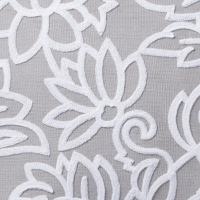 12"x20" Oversize Chainstitch Floral Lumbar Throw Pillow White/Gray - VCNY Home 5 12"x20" Oversize Chainstitch Floral Lumbar Throw Pillow White/Gray - VCNY Home - Image 3