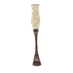 Traditional Bamboo Floor Lamp Brown - Olivia & May -Home Decoration Shop GUEST c459cad5 9e1c 45d1 b3b4 d8dd18095380
