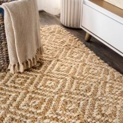 Hira Hand Woven Diamond Chunky Jute Area Rug - JONATHAN Y -Home Decoration Shop GUEST c6249746 8ca0 467f 9192 db1018765093