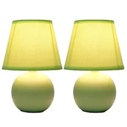 8.66" 2pk Petite Ceramic Orb Base Bedside Table Lamps With Matching Tapered Drum Shade Green - Creekwood Home -Home Decoration Shop GUEST c72338c5 98f0 416c a753 9a92ff10a5c0