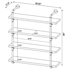 39" Elmcrest 4 Shelf Wall Bookcase With Black Frame - Coaster -Home Decoration Shop GUEST c743b716 4b52 4f37 bc2b d0790a72ac95