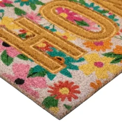 Northlight Pink And Orange Floral "Home" Outdoor Natural Coir Doormat 18" X 30" -Home Decoration Shop GUEST c7ac6a27 dad1 4e13 81e8 9484b0fa387c