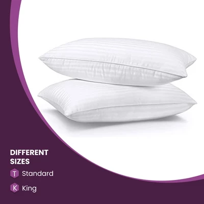 Traditional 1cm Stripe Microfiber Down Alternative 2-Piece Pillow Set - Blue Nile Mills 7 Traditional 1cm Stripe Microfiber Down Alternative 2-Piece Pillow Set - Blue Nile Mills - Image 5