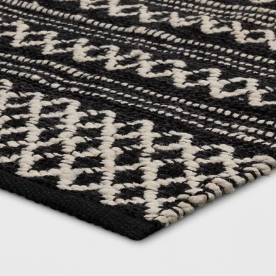 2'x3' Handloom Mixed Fibre Rug Black/White - Threshold™ 4 2'x3' Handloom Mixed Fibre Rug Black/White - Threshold™ - Image 2