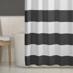 Porter Striped Shower Curtain Gray - Zenna Home -Home Decoration Shop GUEST ca4c0f64 09d5 4b10 b442 91d2904e75a9