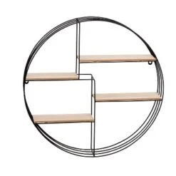 Honey-Can-Do Round Metal And MDF Wall Shelf Black -Home Decoration Shop GUEST ccbf431a 6438 4dc9 8248 466b37a65260