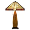 27" Resin Contemporary Mission Table Lamp With Tiffany Glass Shade - Cal Lighting