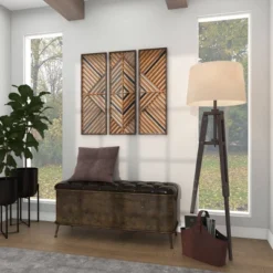 Set Of 3 Wood Geometric Slatted Wood Design Wall Decors Brown - Olivia & May -Home Decoration Shop GUEST ce3bad18 58cc 4a1f 9096 b6b2cd70a07a