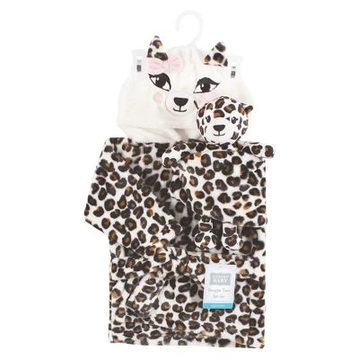 Hudson Baby Unisex Baby Plush Bathrobe And Toy Set, Leopard, One Size 3 Hudson Baby Unisex Baby Plush Bathrobe And Toy Set, Leopard, One Size