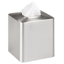 MDesign Metal Square Facial Tissue Box Cover Holder, Light Gray -Home Decoration Shop GUEST d0fb2181 ae94 40de 9242 8beeddeb7731