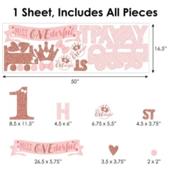 Big Dot Of Happiness 1st Birthday Little Miss Onederful - Peel And Stick Girl First Birthday Party Decoration - Wall Decals Backdrop -Home Decoration Shop GUEST d44a063b 5d3b 4bd3 86f5 2159b2ccc127