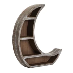 Wooden Moon Shelf, Rustic Wall Home Decor, Crystal Holder For Stones Display And Essential Oils (13 X 13 X 2 In) -Home Decoration Shop GUEST d64fd3d4 82f2 4133 854f c040fed6d82c