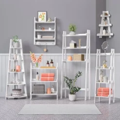 Amery Collection Corner Ladder Wall Shelf White - RiverRidge Home -Home Decoration Shop GUEST d74daa26 6058 422c ac77 58f9a992509a
