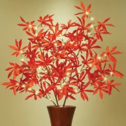 Collections Etc LED Lighted Decorative Fall Branches Set