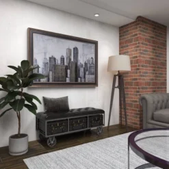 Industrial Wood Floor Lamp Black - Olivia & May -Home Decoration Shop GUEST d98502da 8625 45ce 882e a9b82c44d26a