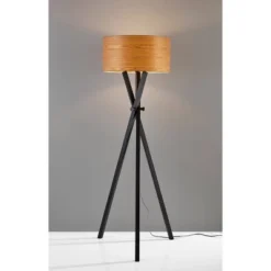 62" Bronx Collection Floor Lamp Black - Adesso