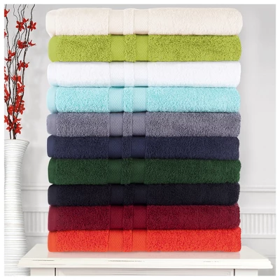 Cotton 6 Piece Bath Towel Set, Plush And Quick Drying, Classic Ionic Jacquard Border And Embroidered Trim By Blue Nile Mills 7 Cotton 6 Piece Bath Towel Set, Plush And Quick Drying, Classic Ionic Jacquard Border And Embroidered Trim By Blue Nile Mills - Image 5