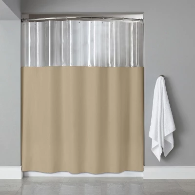 Sweet Home Collection - Window Shower Curtain Clear See Through Top 10 Gauge Vinyl Bath Shower Curtain 3 Sweet Home Collection - Window Shower Curtain Clear See Through Top 10 Gauge Vinyl Bath Shower Curtain