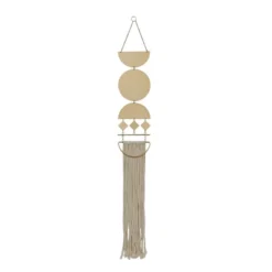 Metal Macrame Wall Decor With Fringe Detailing Gold - Olivia & May