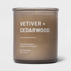 Glass Jar Vetiver And Cedarwood Candle Brown - Threshold™ -Home Decoration Shop GUEST dfa4fefe 0ef4 4373 802b 4787eff784da