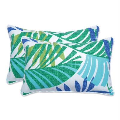 Islamorada Floral 2pc Rectangular Throw Pillow Set Blue/Green - Pillow Perfect 6 Islamorada Floral 2pc Rectangular Throw Pillow Set Blue/Green - Pillow Perfect - Image 4