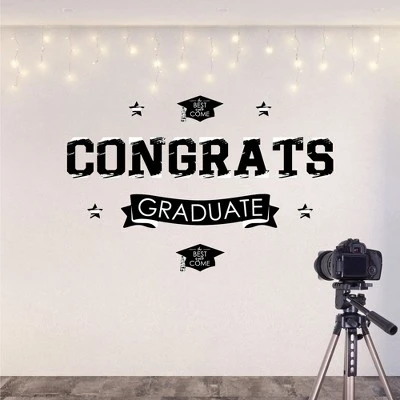 Big Dot Of Happiness Black And White Graduation Party Photo Backdrop - Wall Decals 5 Big Dot Of Happiness Black And White Graduation Party Photo Backdrop - Wall Decals - Image 3