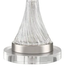 Regency Hill Luca Modern Table Lamps Set Of 2 With Round Risers 26 1/2" High Glass USB Charging Port Fabric Drum Shade For Living Room Desk Office -Home Decoration Shop GUEST e37e927c a406 4216 9dba 52697801e544