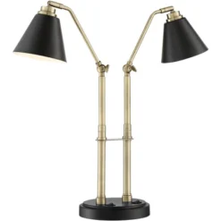 Possini Euro Design Sentry Modern Mid Century Desk Lamp 23" High Black Brass With USB Charging Port LED Adjustable Cone Shade For Bedroom Living Room 15 Possini Euro Design Sentry Modern Mid Century Desk Lamp 23" High Black Brass With USB Charging Port LED Adjustable Cone Shade For Bedroom Living Room -Home Decoration Shop GUEST e91d5c36 9c3b 4fda 8e73 e5a8e478b0f2